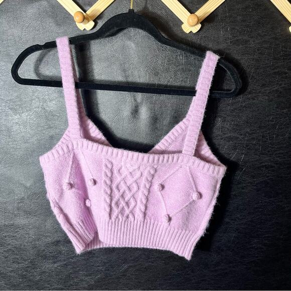 Dreamers By Debut Lavender Sweater Knit Crop Top M/L‎ - Picture 2 of 7